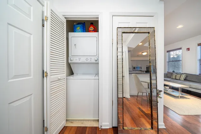 a room with a washer and dryer