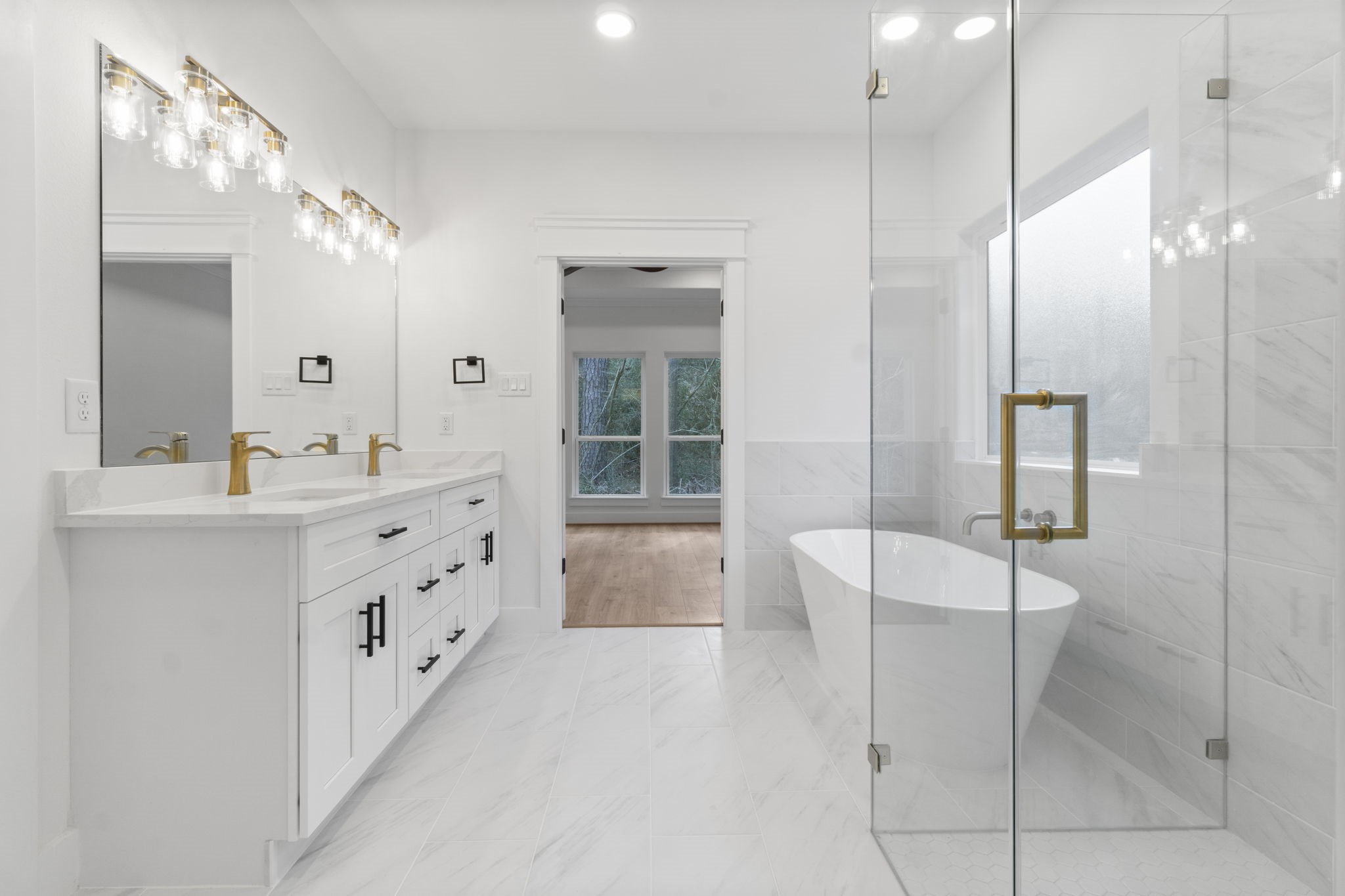 241 Clear Springs Trinity, TX 75862 - Photo 23 of 46 a bathroom with a double vanity sink mirror and double