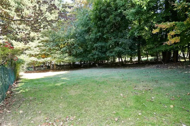 a view of a yard with a tree
