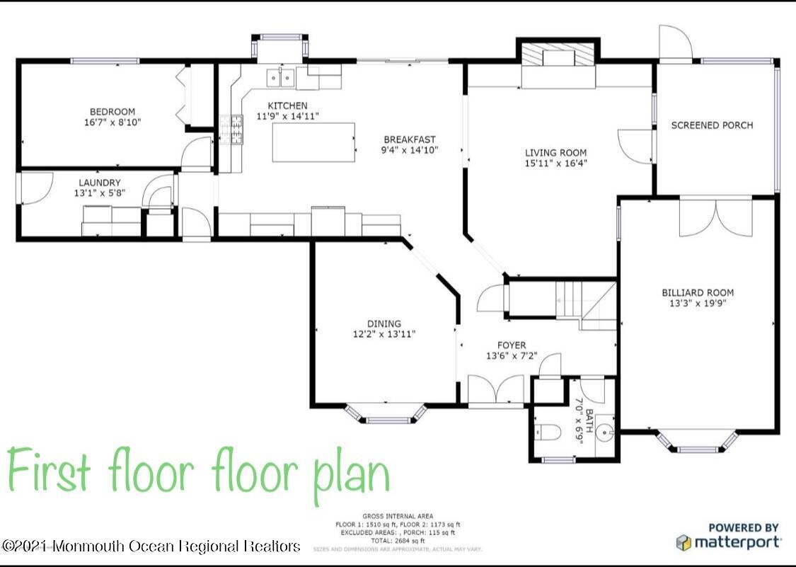 1706 Fanwood Street Oakhurst, NJ 07755 - Photo 25 of 26 Floor plan