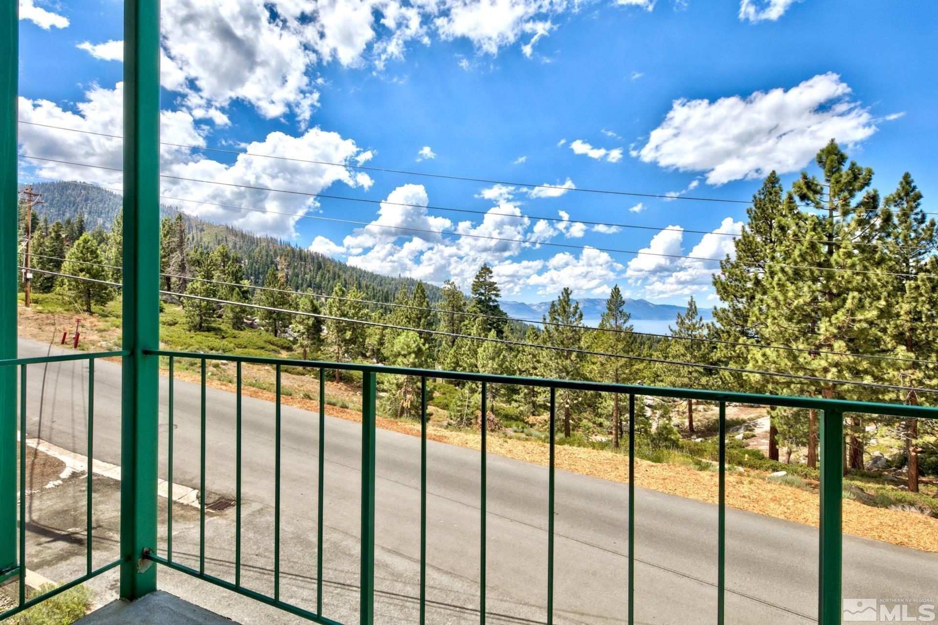 a view of a glass door