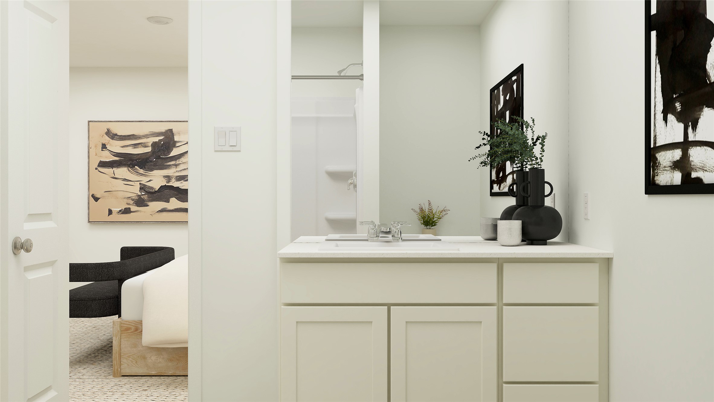 208 Trinity River Hollow San Marcos, TX 78666 - Photo 26 of 30 a bathroom with a sink and a mirror