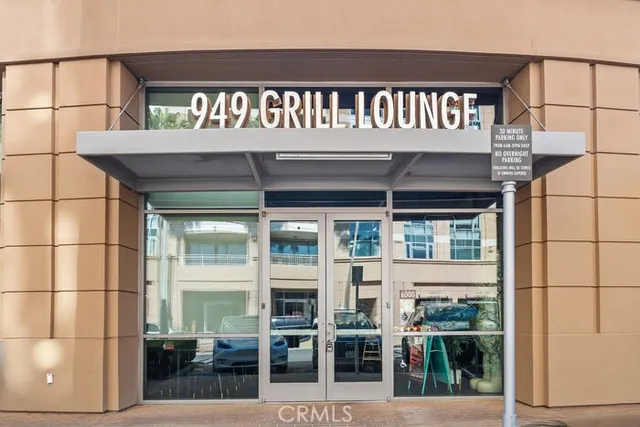 a view of a brick building with a large window