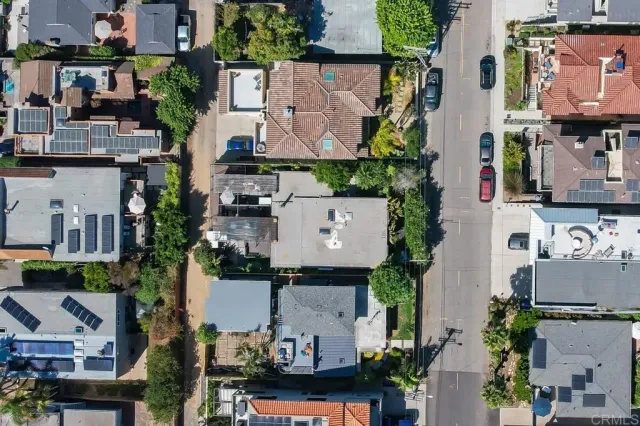 a view of a large building with an outdoor space
