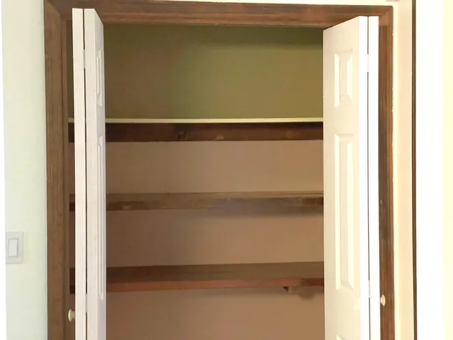 a close view of closet