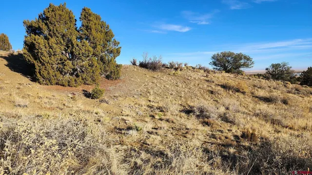 a view of a snow covered with snow in the background