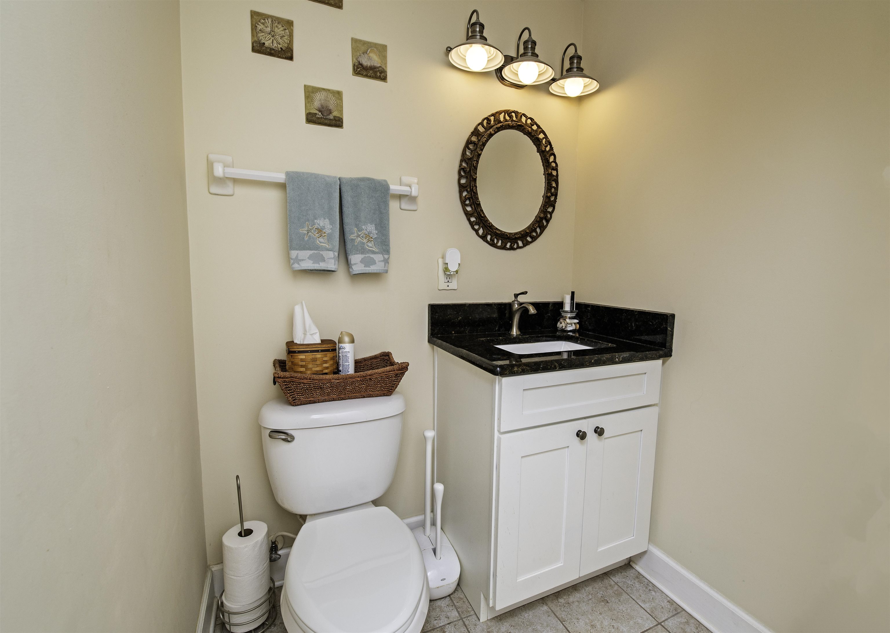 253 Treasure Beach Road St. Augustine, FL 32080 - Photo 23 of 52 a bathroom with a toilet a sink and a mirror