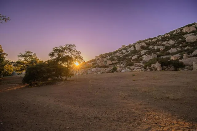 a view of an outdoor space with mountain view
