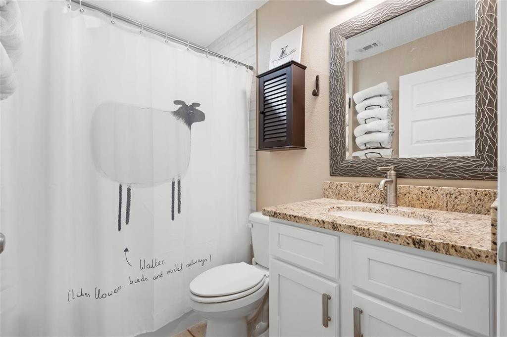 700 Old Geneva Road Geneva, FL 32732 - Photo 38 of 79 a bathroom with a granite countertop sink toilet and shower