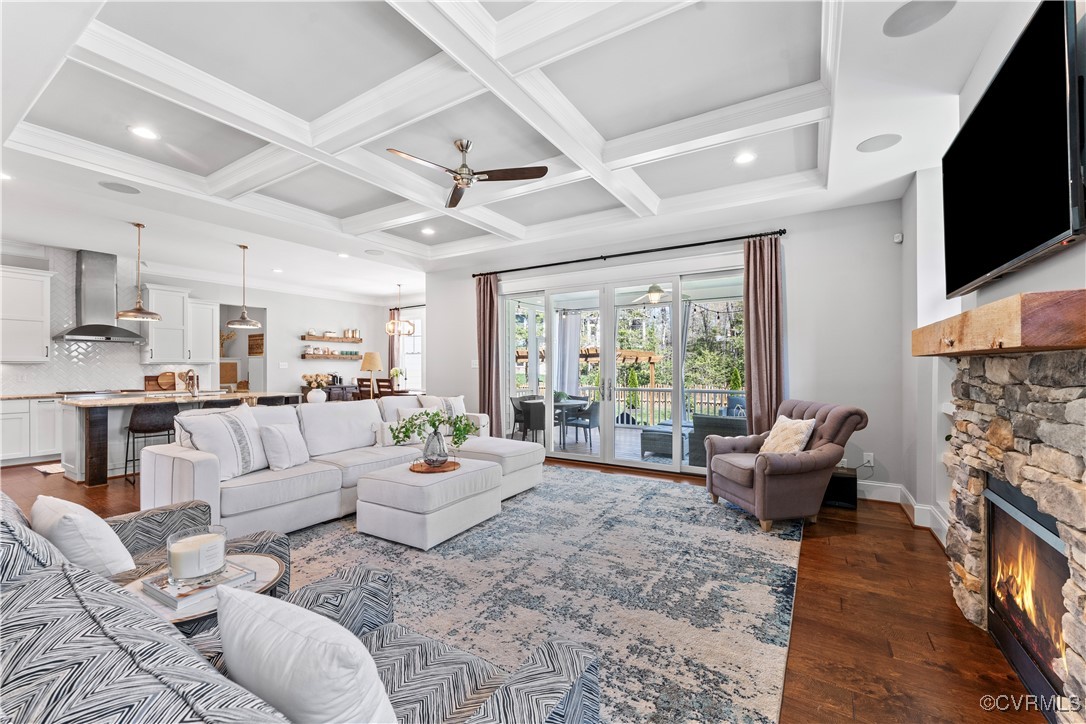 2437 Mitchells Mill Drive Midlothian, VA 23112 - Photo 16 of 50 a living room with fireplace furniture and a flat screen tv