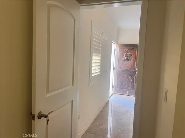 a hallway with front door