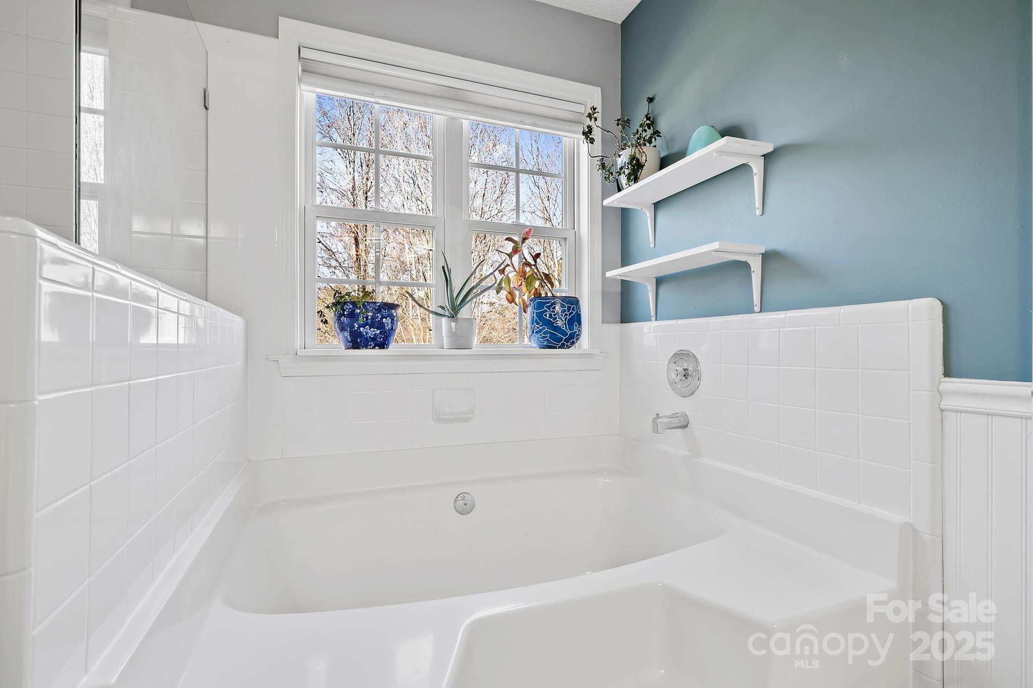 28 Sand Pebble Court Fletcher, NC 28732 - Photo 20 of 35 a bathroom with a bathtub and a shower