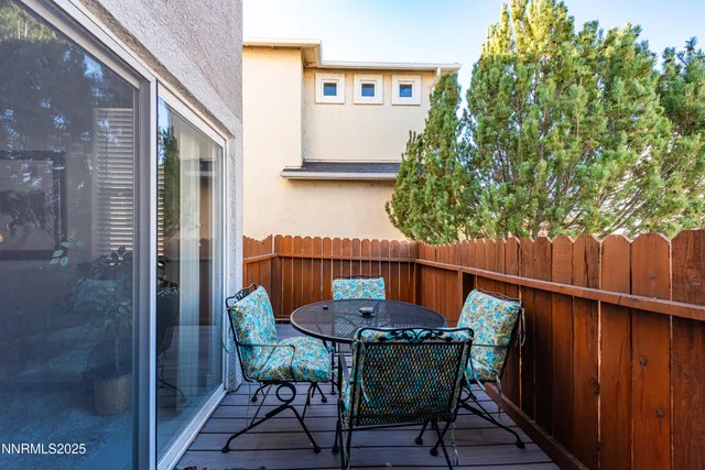 a view of balcony with furniture and outdoor space