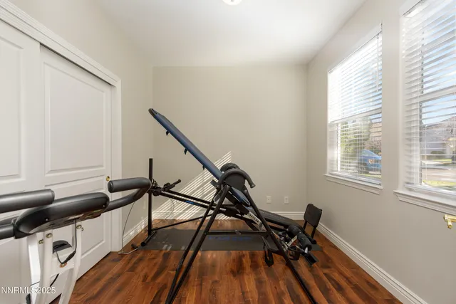 a view of a room with furniture windows