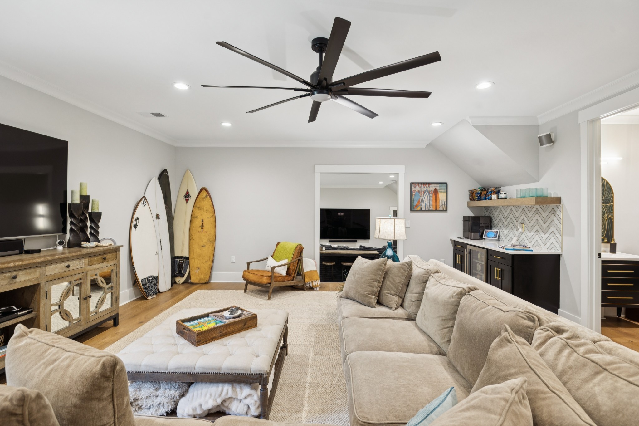 5012 Toll Rd Court Thompson's Station, TN 37179 - Photo 54 of 95 a living room with furniture fireplace and a flat screen tv