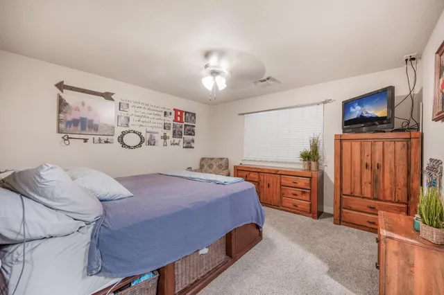 a view of backyard with green space