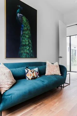 a living room with furniture and a couch