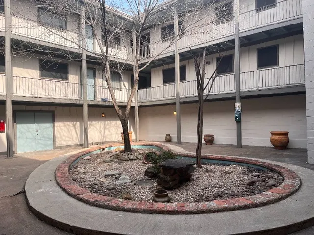 a front view of a building