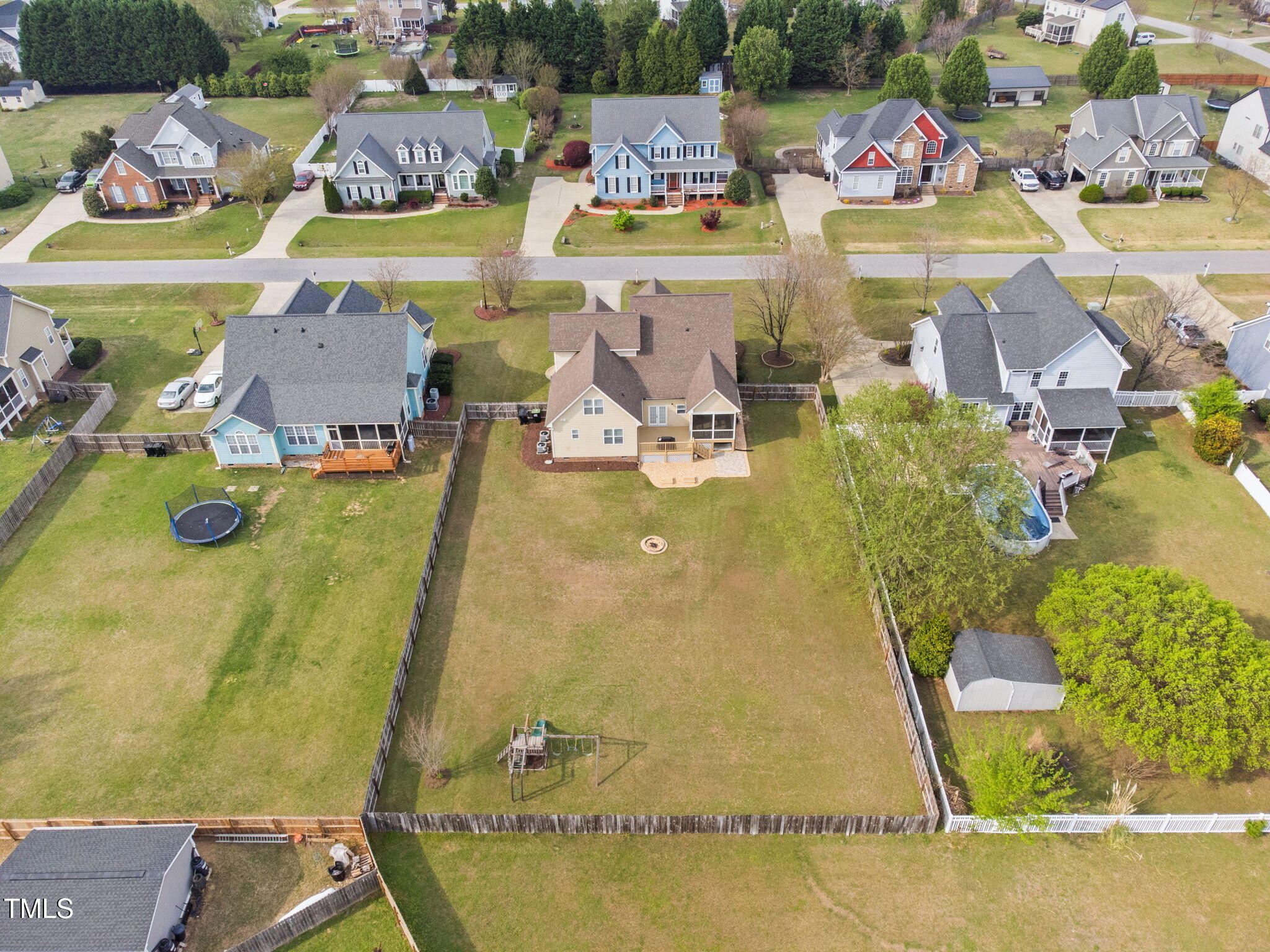 2113 Conroy Way Willow Spring, NC 27592 - Photo 37 of 38 aerial view of back yard conroy