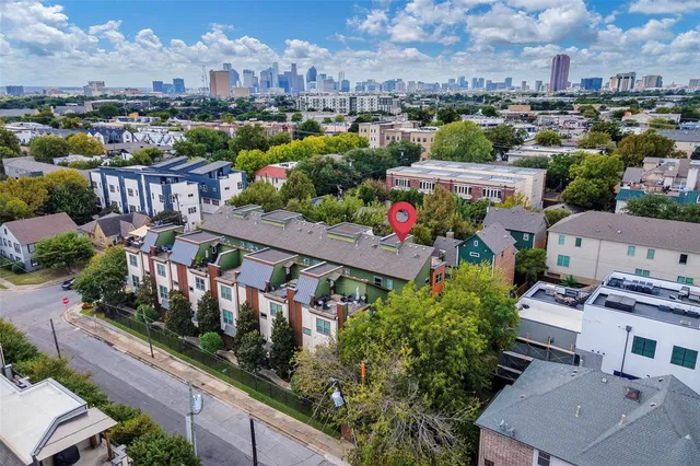 an aerial view of multiple house
