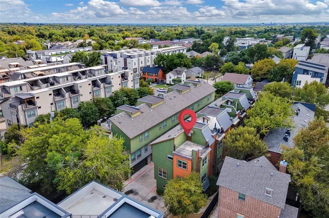 an aerial view of multiple house