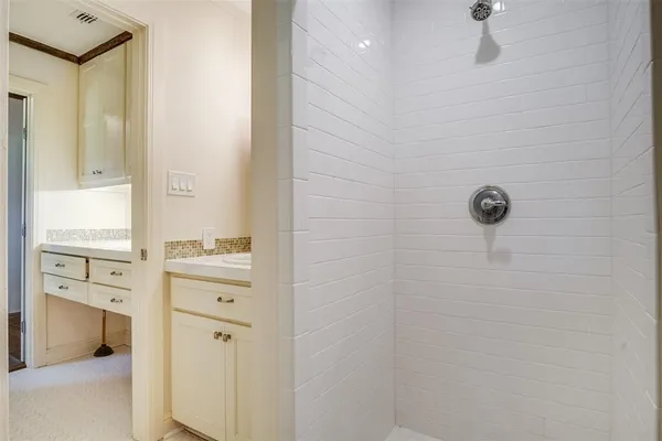 a bathroom with a shower