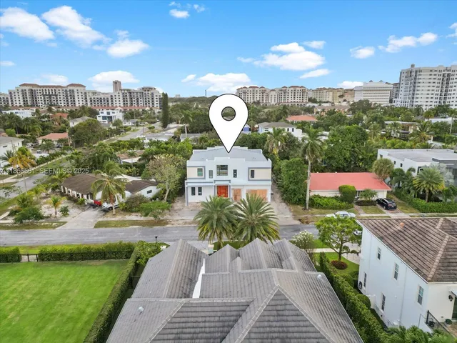 a view of a city with tall buildings