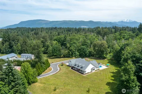 a view of a lake with a mountain in the background