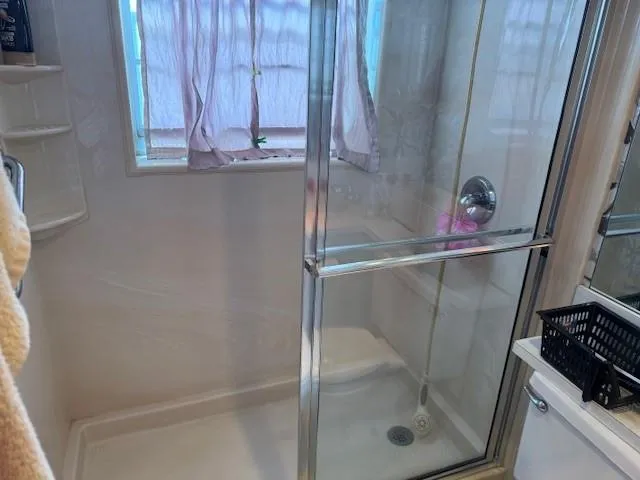 a bathroom with a shower