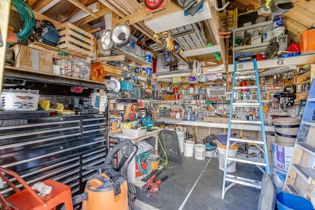 a view of a swimming pool with back yard