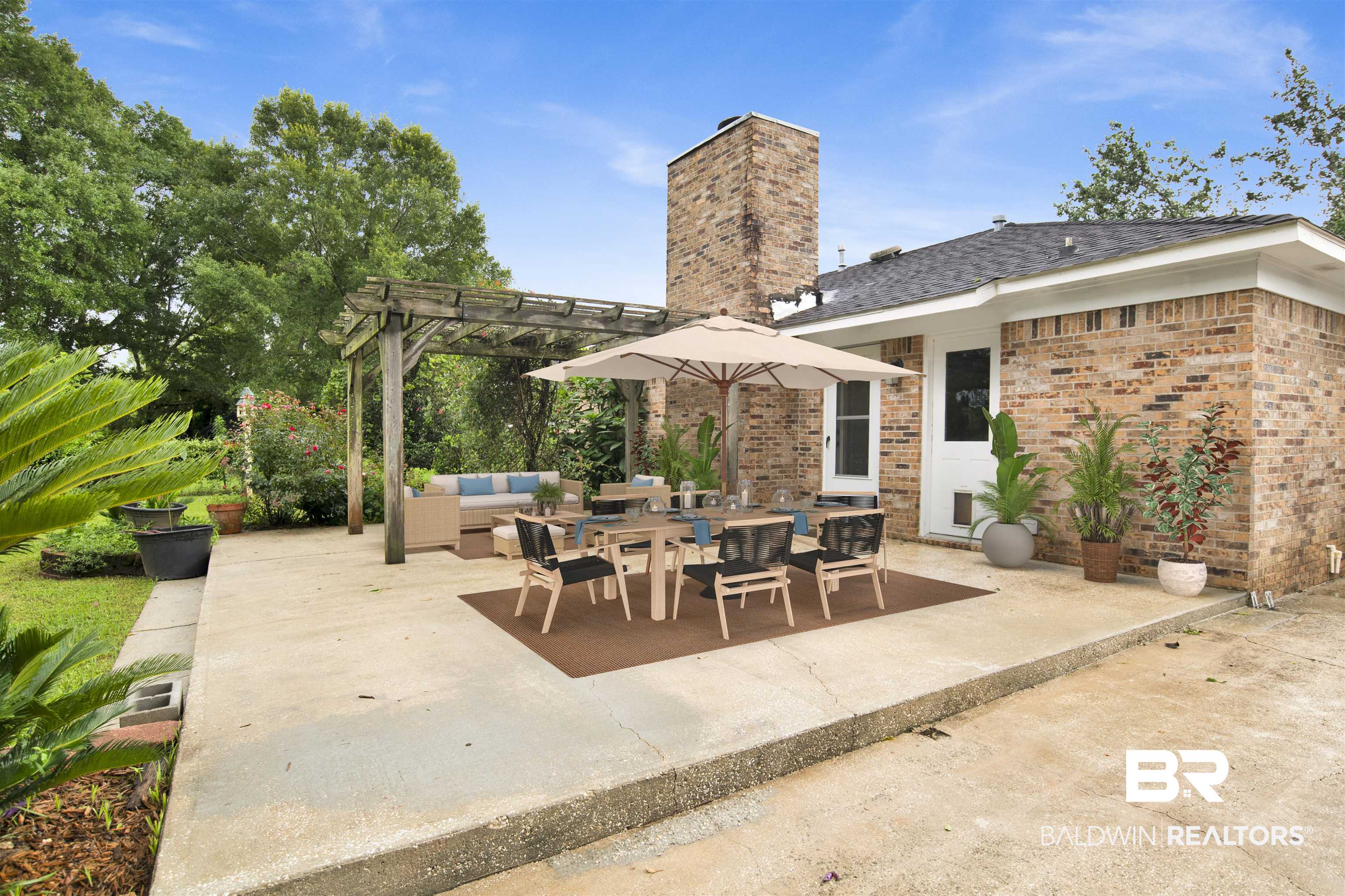 3011 Olde Gate Road Mobile, AL 36695 - Photo 31 of 35 View of patio featuring an outdoor hangout area and a pergola