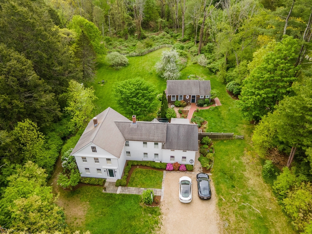 97 Maple Street Sherborn, MA 01770 - Photo 23 of 25 an aerial view of a house with yard swimming pool and outdoor seating