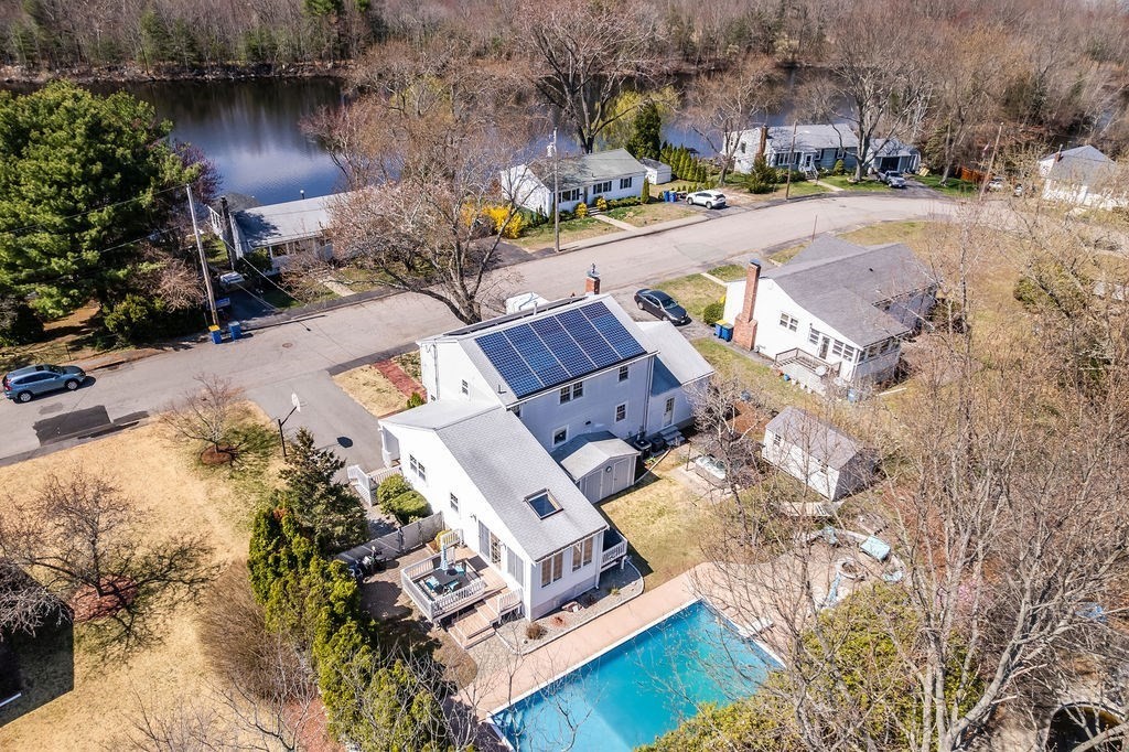 71 Pond Lane Randolph, MA 02368 - Photo 30 of 35 an aerial view of a house with outdoor space and lake view