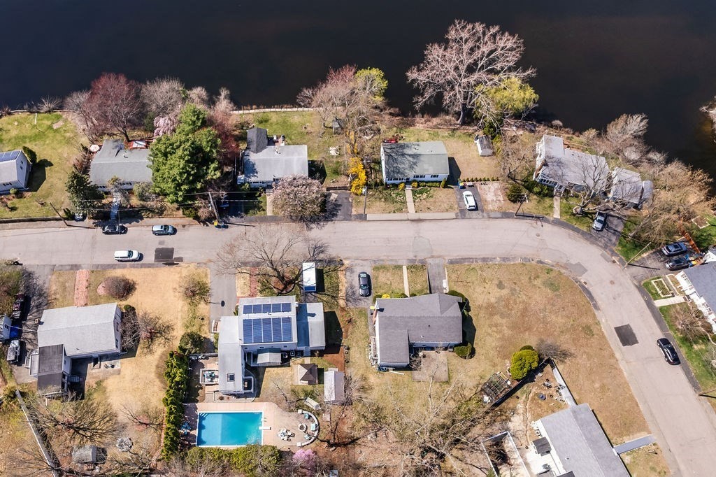 71 Pond Lane Randolph, MA 02368 - Photo 31 of 35 an aerial view of waterside residential houses with outdoor space