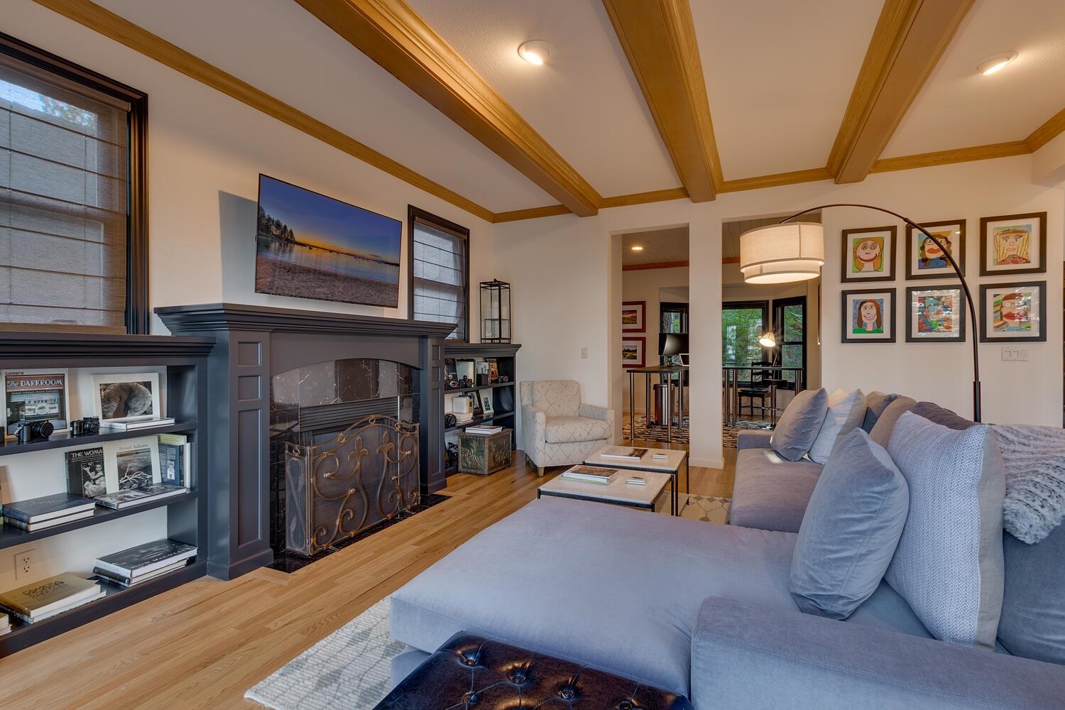 260 Old County Road Carnelian Bay, CA 96140 - Photo 9 of 28 a living room with furniture and a flat screen tv