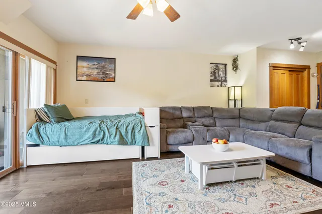 a living room with furniture and a couch