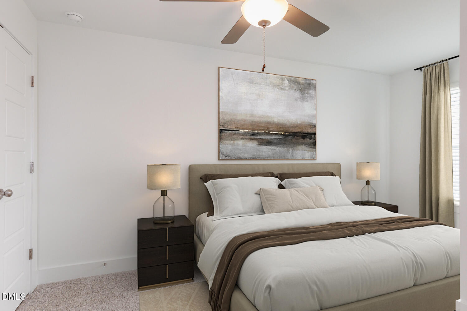 133 Silver Pne Drive Angier, NC 27501 - Photo 16 of 51 a bedroom with a bed and a chandelier