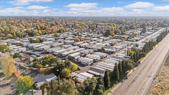 an aerial view of a city