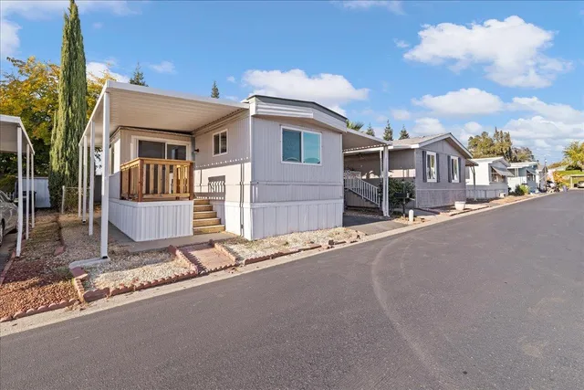 a house view with a street