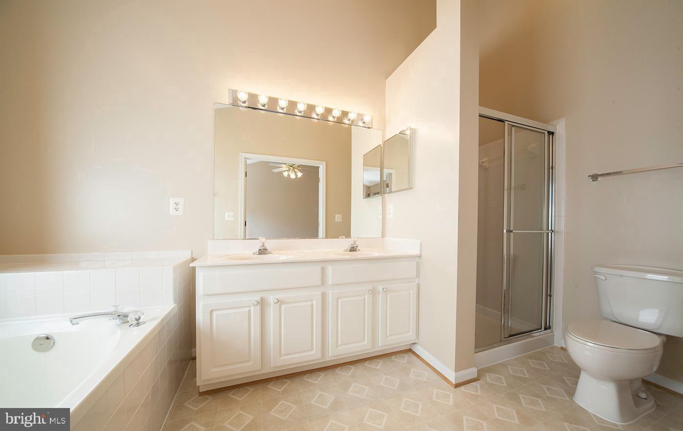 6727 Sullivan Way Alexandria, VA 22315 - Photo 14 of 24 a bathroom with a double vanity sink toilet and shower