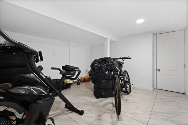 a bedroom with a bed and a closet