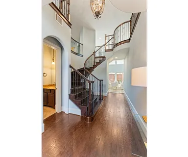 a view of entryway with wooden floor