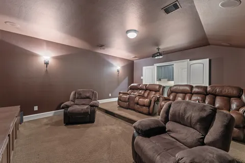 a projector room with furniture