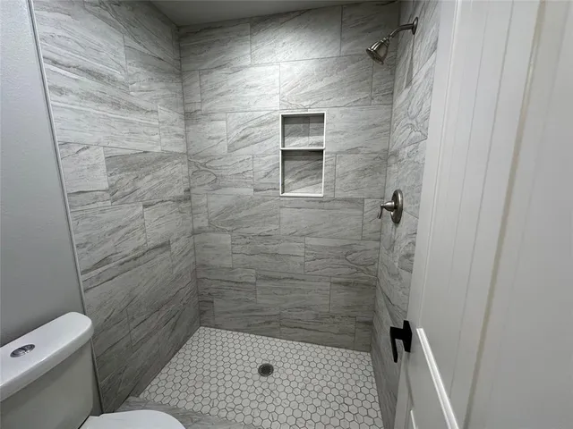 a bathroom with a shower