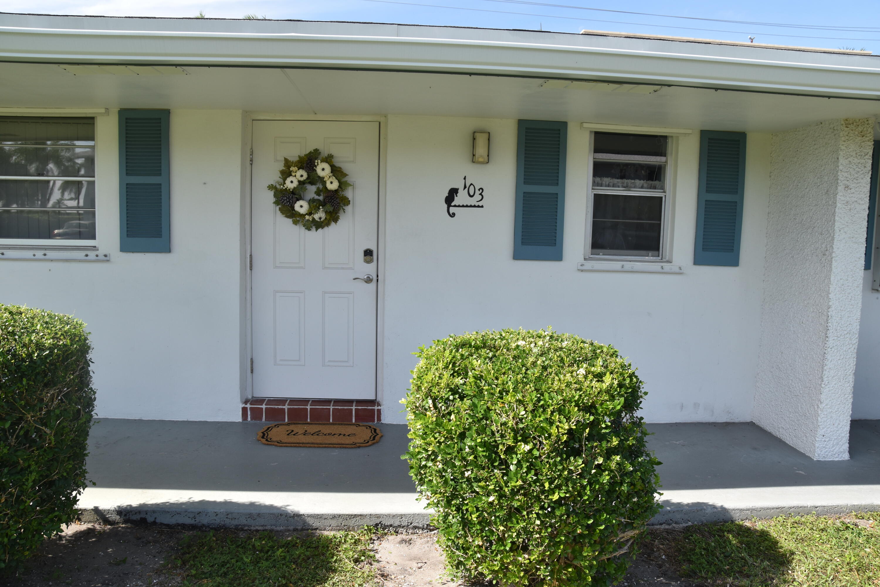 a view of a front door of house