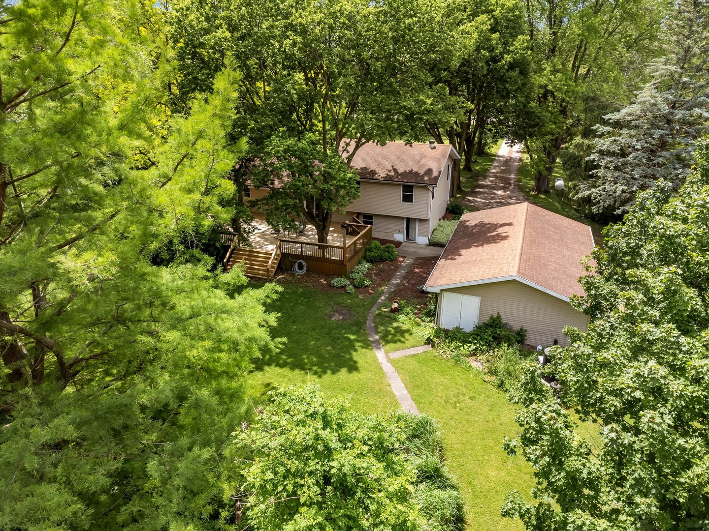 13130 McKanna Road Minooka, IL 60447 - Photo 41 of 56 an aerial view of a house with yard swimming pool and outdoor seating