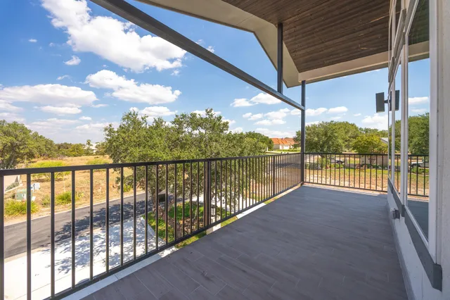a view of city from a balcony