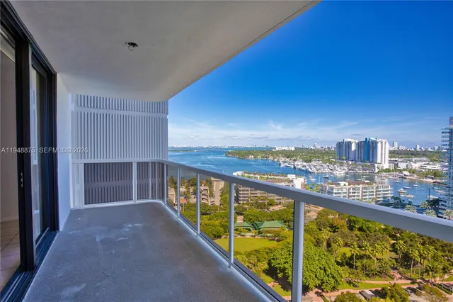 a view of city from a balcony