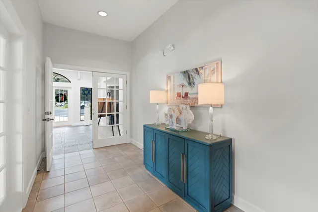 a view of a kitchen from the hallway