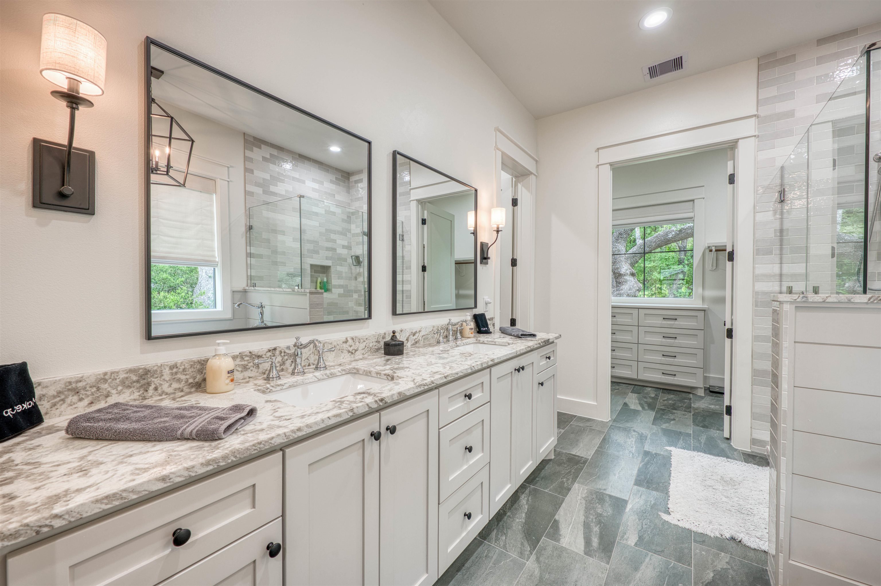 2001 Granite Cove Road Kingsland, TX 78639 - Photo 6 of 42 a bathroom with a granite countertop sink mirror and double